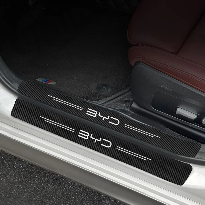 자동차 탄소 섬유 문짝 씰 스티커, BYD DOLPHIN EA1 2023 문턱 페달, 스크래치 방지, 실내 장식 액세서리