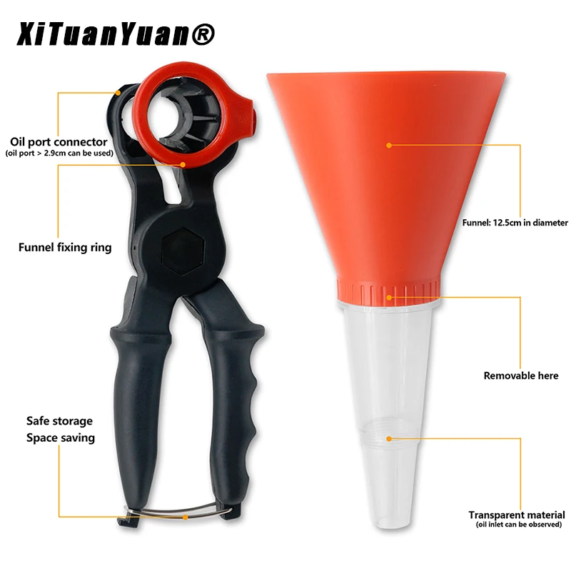 범용 엔진 오일 충전 깔때기 세트 플라스틱 재질 조절 가능한 가솔린 어댑터 장비 변경 자동차 급유 액세서리 도구 키트