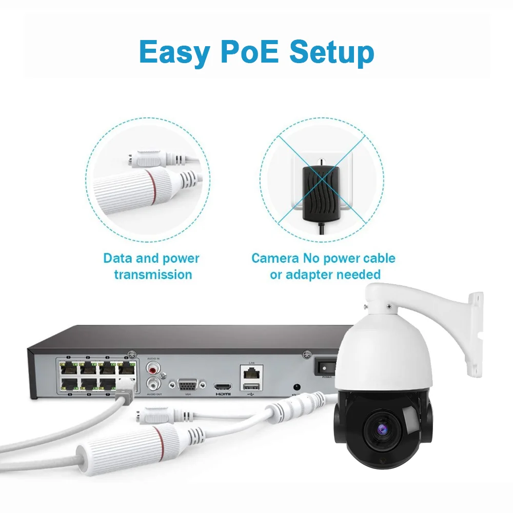 야외 감시 돔 보안 카메라, PoE IP PTZ, 4K, 8MP, 5MP, 30X 줌, IR 100m, 360 ° 팬 범위, IR 100m, H.265, Hikvision 프로토콜