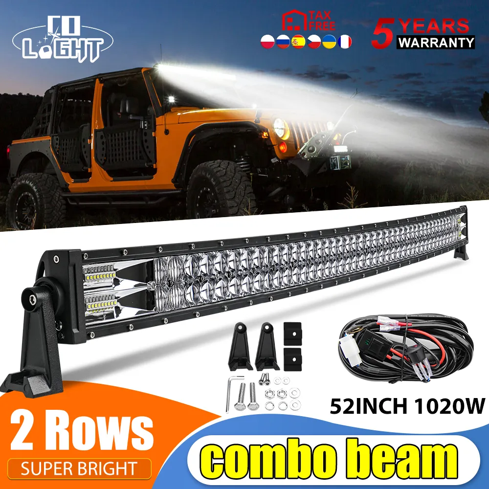 CO LIGHT 곡선 LED 라이트 바 콤보 420W 620W 820W 1020W 이중 행 운전 오프로드 자동차 트럭 4x4 SUV ATV 12V 24V 22 32 42 52 인치 title=CO LIGHT 곡선 LED 라이트 바 콤보 420W 620W 820W 1020W 이중 행 운전 오프로드 자동차 트럭 4x4 SUV ATV 12V 24V 22 32 42 52 인치 