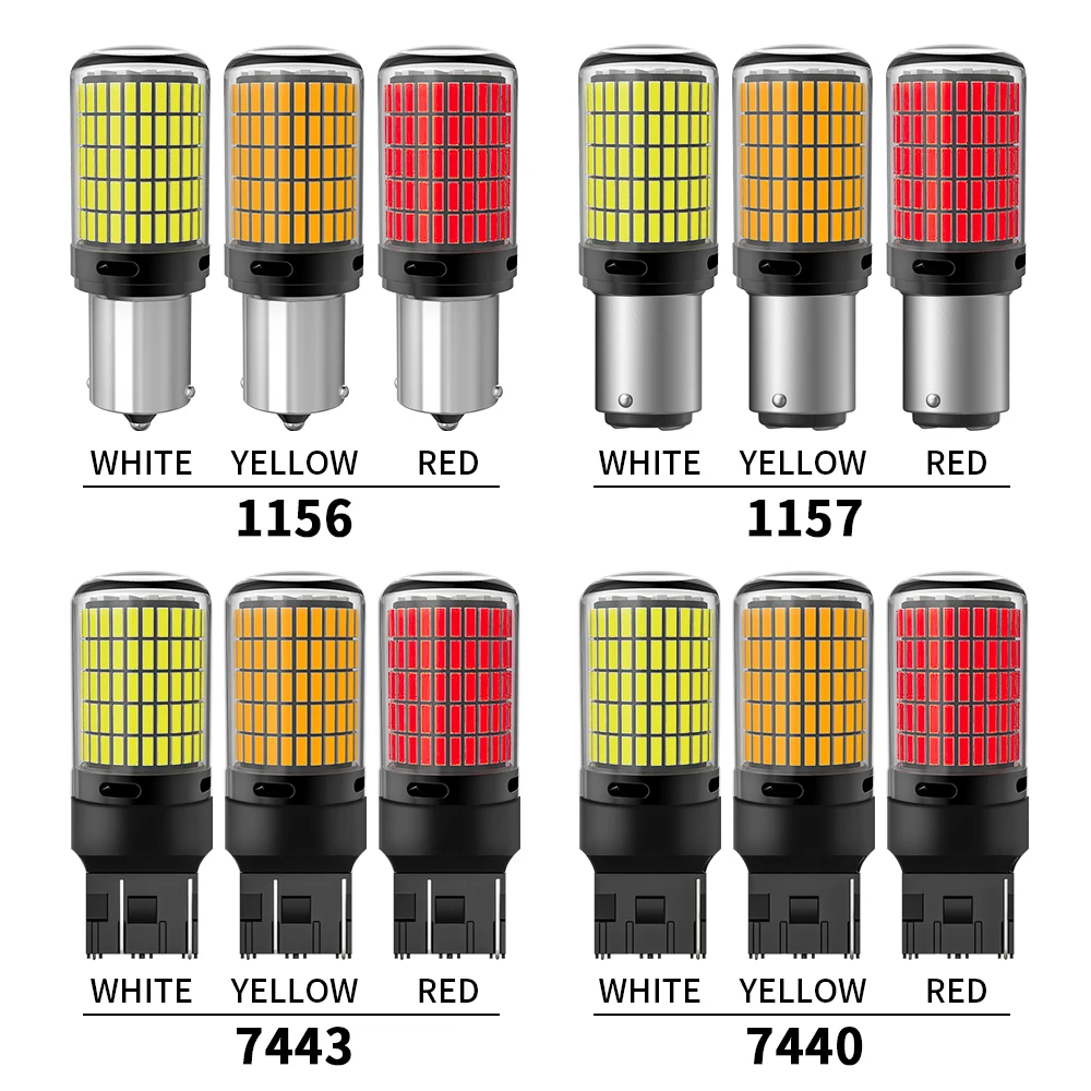 오프라 2pcs 1156 BA15S P21W BAU15S PY21W 7440 W21W P21/5W 1157 BAY15D 7443 3157 LED 전구 150smd Canbus 역방향 신호등