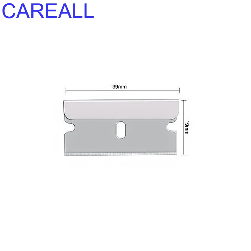 CAREALL 탄소강 면도날 스크레이퍼 비닐 랩 필름 접착제 창 세라믹 유리 오븐 삽 자동차 청소 스티커 리무버, 100 개