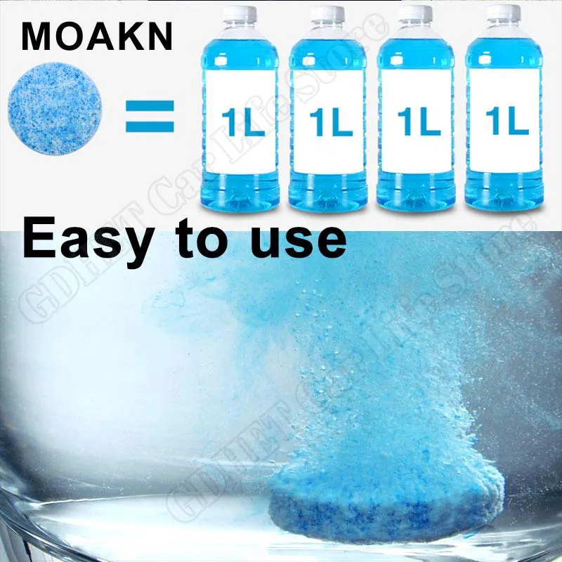 자동차 솔리드 클리너 자동차 앞 유리 와이퍼 발포성 정제, 화장실 청소 유리, 물 먼지 그을음 제거제, 자동차 액세서리