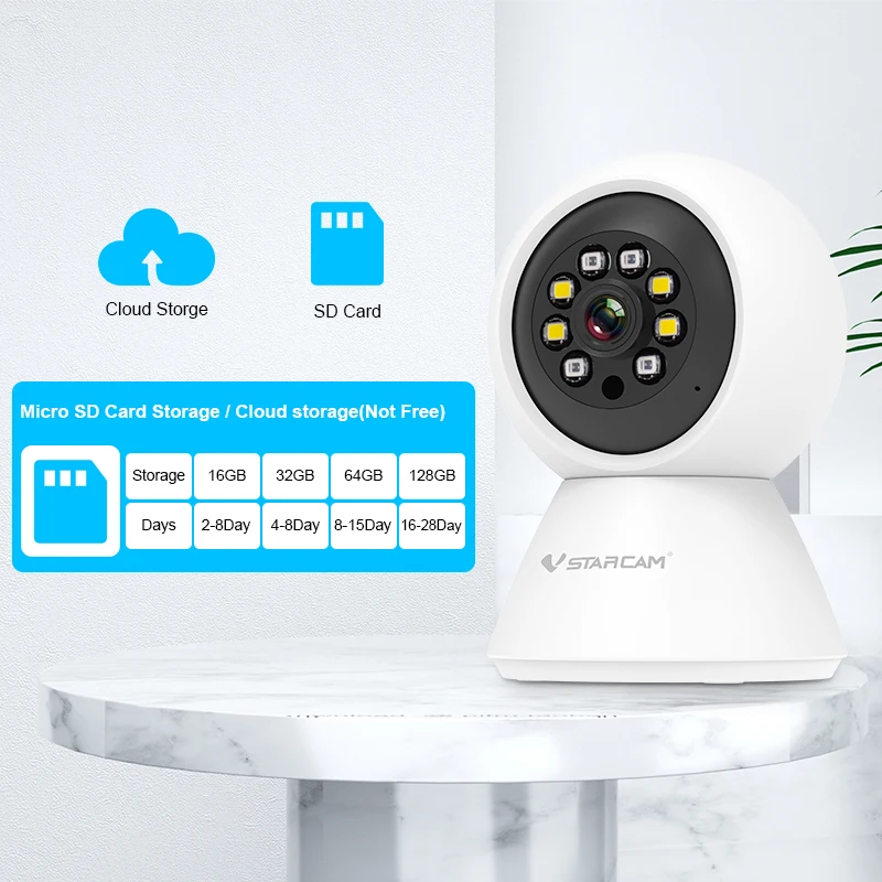Vstarcam 무선 와이파이 PTZ 카메라, 스마트 홈 실내 와이파이 감시 오디오 캠, CCTV 자동 추적 보안 베이비 모니터, 3MP