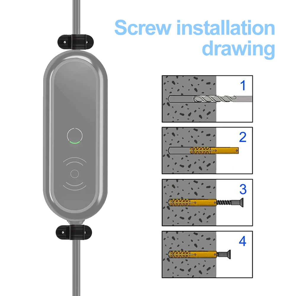 벽 장착 브래킷 클램프 고정 클립, 휴대용 스크류 마운트 홀더 스탠드, 휴대용 Ev 충전기 박스 타입 1 타입 2 Evse J1772