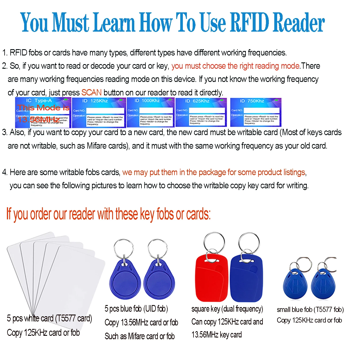 10 주파수 NFC 스마트 카드 프로그래머 RFID 리더 라이터 듀플리케이터, 125KHz 13.56MHz 암호화 디코더 쓰기 가능한 키 카드, USB