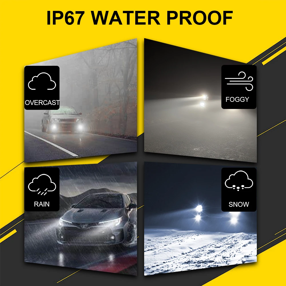 BMTxms 6000Lm CANBUS 9006 HB4 LED 전구 Led 안개등 H11 H8 9005 HB3 자동차 운전 램프 H10 PSX24W 2504, 토요타 스코다 포드용