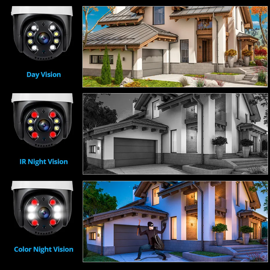 FUERS 카메라 시스템 비디오 감시 키트, PTZ 카메라, 야외 양방향 오디오, 풀 컬러 야간, 8CH Poe, 4MP, 8MP