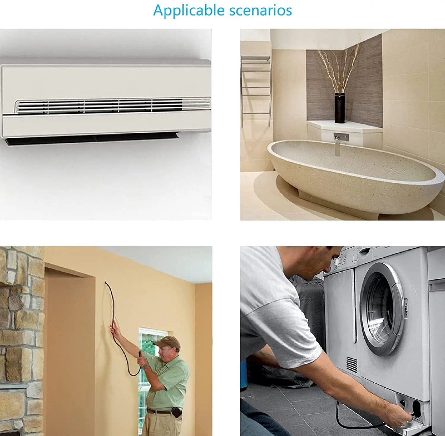 타입 c 내시경 5.5mm 내시경 카메라 1-2M 안드로이드 전화 용 Boroscope 480P 가정용 전기 기사 검사 파이프 하수도 장비