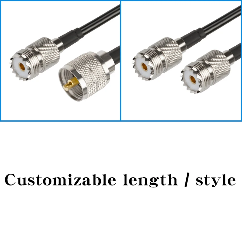BNC-UHF PL259 수 플러그 및 SO239 암 잭-BNC 수 커넥터 크림핑 RG58 케이블 와이어 터미널 RF 점퍼 피그테일 0.3m ~ 30m