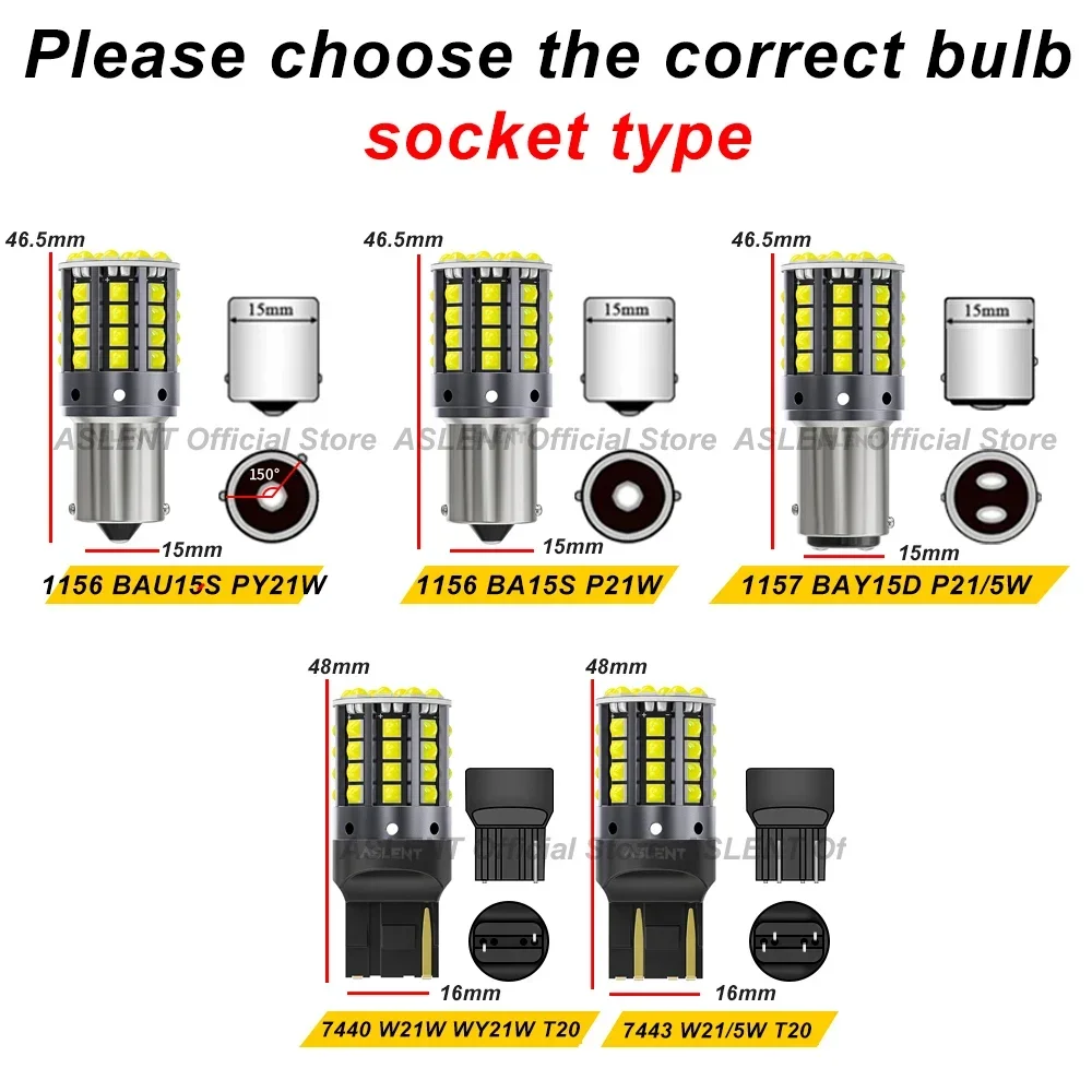 LED 캔버스 3030, 방향 지시등, 후진 브레이크등 전구, 2x1157 BAY15D P21/5W 1156 BA15S P21W BAU15S PY21W, 44SMD 7440 7443 W21W T20