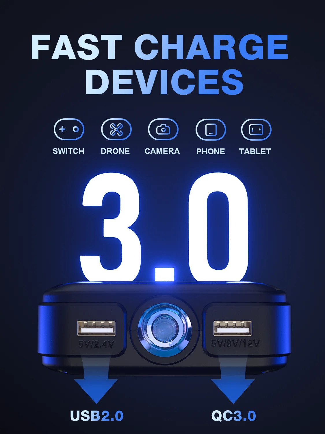 NWISE 휴대용 자동차 보조 배터리 점프 스타터, 비상 스타터, 자동차 배터리 충전기 부스터, 12V 시동 장치, 2000A