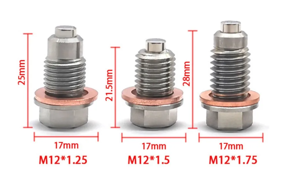 마그네틱 스테인레스 스틸 오일 드레인 플러그 섬프 드레인 너트 볼트, 구리 가스켓 포함, M14 x 1.5, M12, M16, M18, M20, 최신