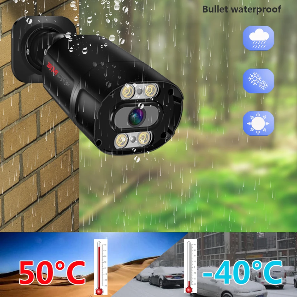 4K 8MP H.265 POE 보안 IP 카메라 시스템 NVR 키트 금속 총알 야외 거리 컬러 비디오, 4/8CH CCTV 녹화 감시 세트