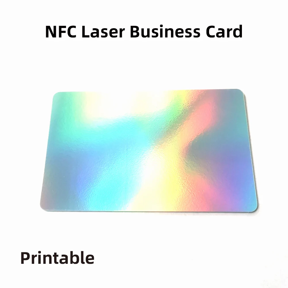 NFC 레이저 명함, PVC 소재, 13.56MHz 14443A 144 바이트, RFID NTG213 카드, 사회적 인식 레이저, NFC 명함