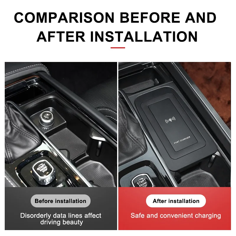 차량용 무선 충전기, 볼보 XC90, XC60, S90, 18-2024 용, 특수 휴대폰 충전 플레이트, 자동차 액세서리, v60, 2020, S60, 신제품