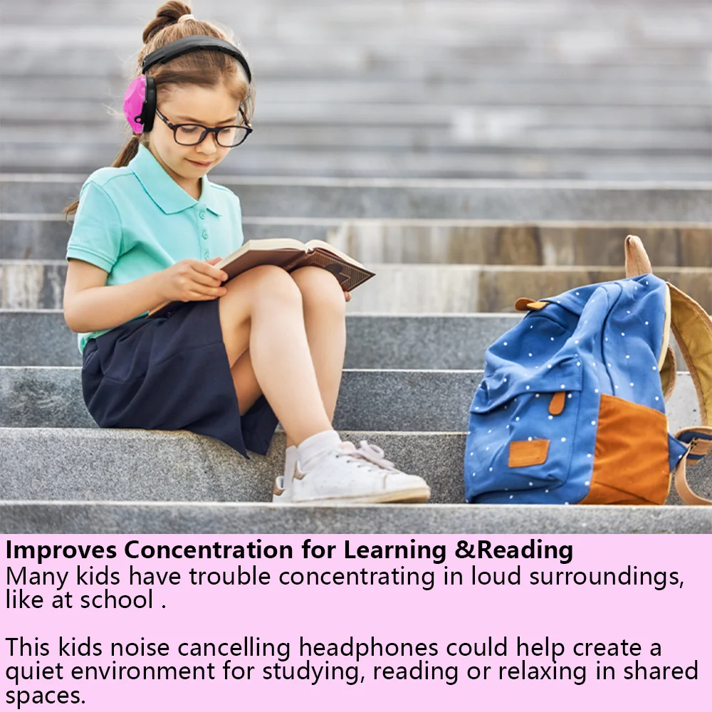 ZOHAN 어린이 귀 보호 안전 소음 감소 조절식 귀마개, 자폐증 청력 감각 문제 NRR 25dB