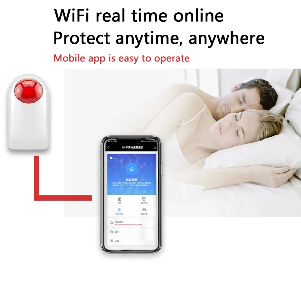 Smartrol 와이파이 사이렌 스트로브 라이트 센서 홈 알람 보안 시스템, 110dB 높은 데시벨 경적 사운드 라이트 알람, 투야 스마트 라이프용