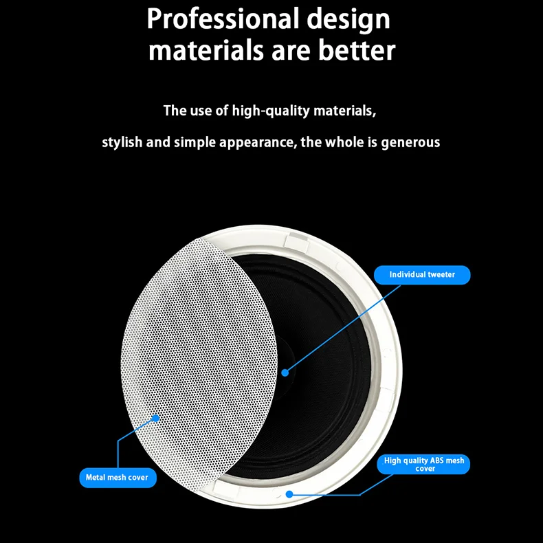 홈 오디오 배경 음악 시스템에 장착 프레임리스 천장 스피커, 오디오 확성기-스테레오 음악 플레이어, 15W