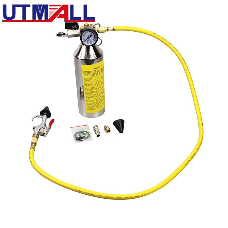 A/C AC 에어컨 시스템 플러시 캐니스터 건 키트, 에어컨 플러시 냉각 에어건 세트, R134 R12 R22 R410 R404