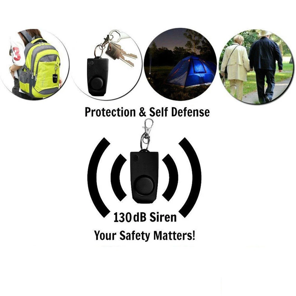 시끄러운 키 체인 비상 경보 경보, 여성 보안 보호 공격, 자기 방어, 강간 방지, 130dB
