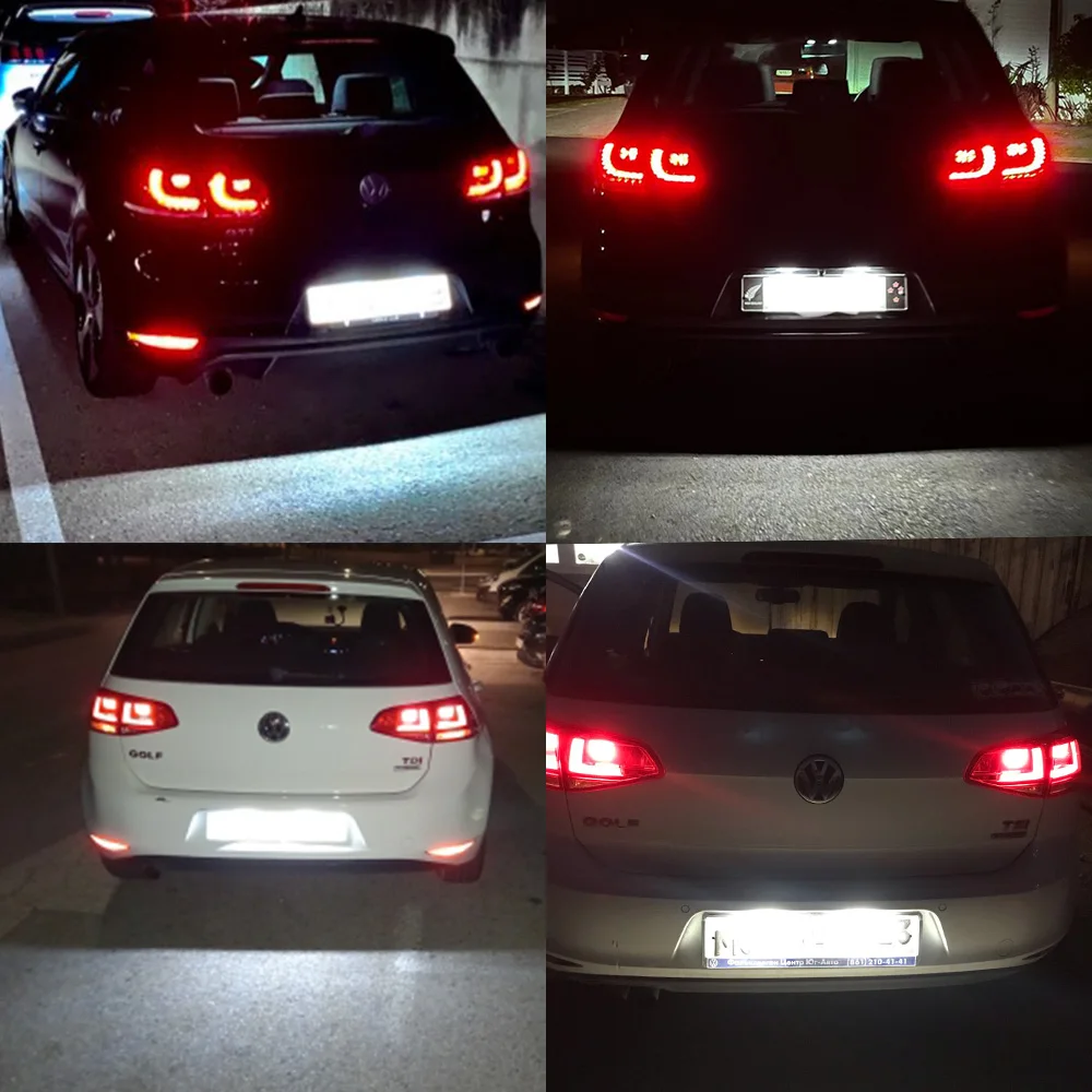 캔버스 LED 번호판 조명, VW GTi 골프 4 5 6 7 MK4 MK5 MK6 MK7 파사트 B7 CC EOS Scirocco 딱정벌레, 2PCs