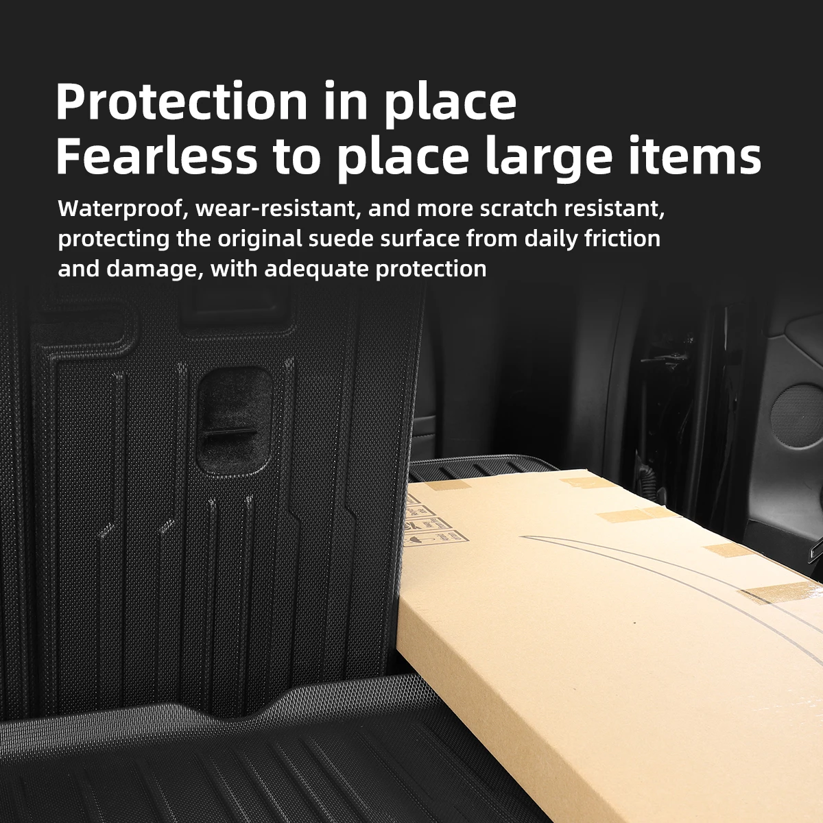 LUCKEASY 테슬라 모델 Y용 2021 2024 뒷좌석 등받이 보호 패드, 트렁크 매트, 자동차 인테리어 액세서리, 킥 방지 패드