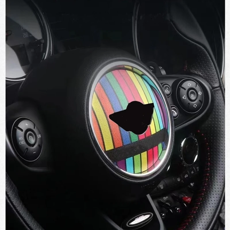 미니 쿠퍼용 자동차 핸들 스티커, PU 가죽 자동차 스티커 액세서리, 핸들 커버 장식, R55, R56, F55, F60