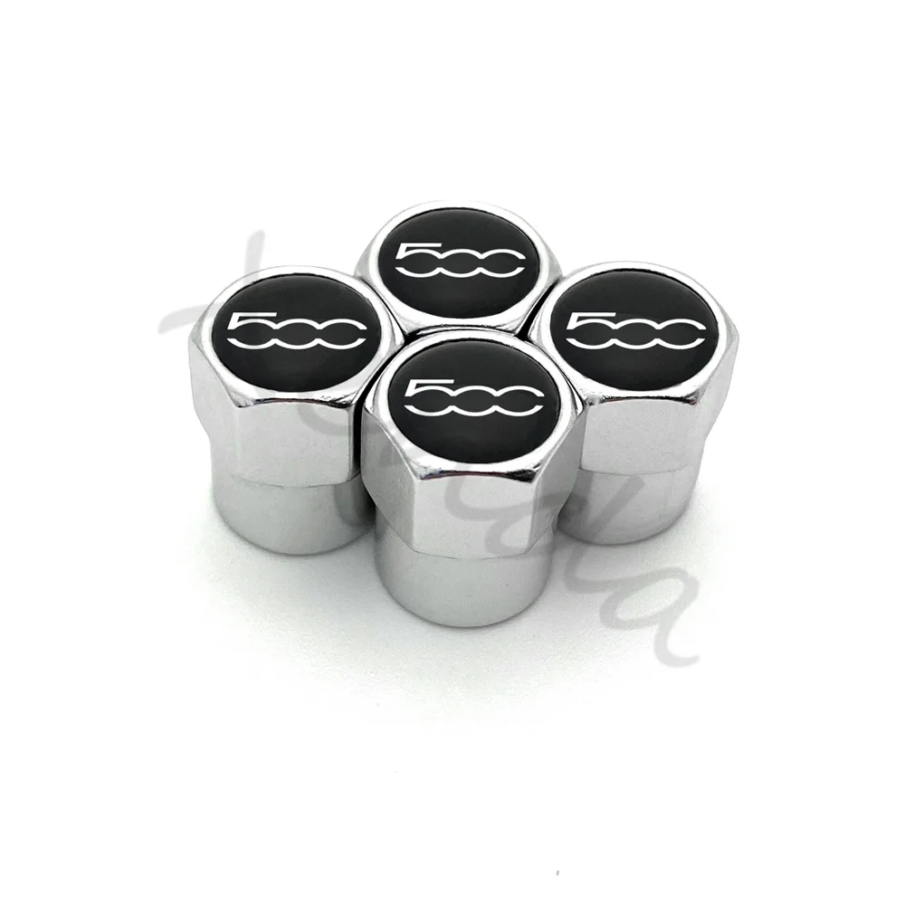 알루미늄 합금 자동차 휠 타이어 밸브 캡 에어 타이어 스템 커버 케이스 플러그, 피아트 500 2007-2015 스타일링 액세서리, 4 개