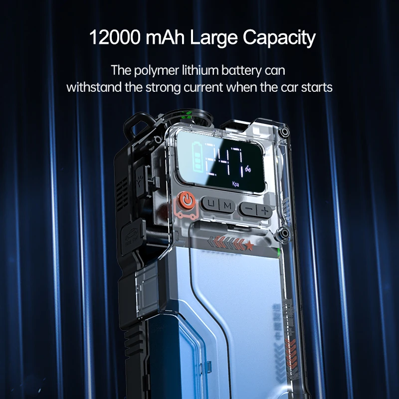 Newsmy 자동차 점프 스타터, 공기 압축기 포함, 20000mAh 휴대용 부스터 충전기, 1200A 자동차 공기 펌프 배터리 시동 장치, 5 in 1