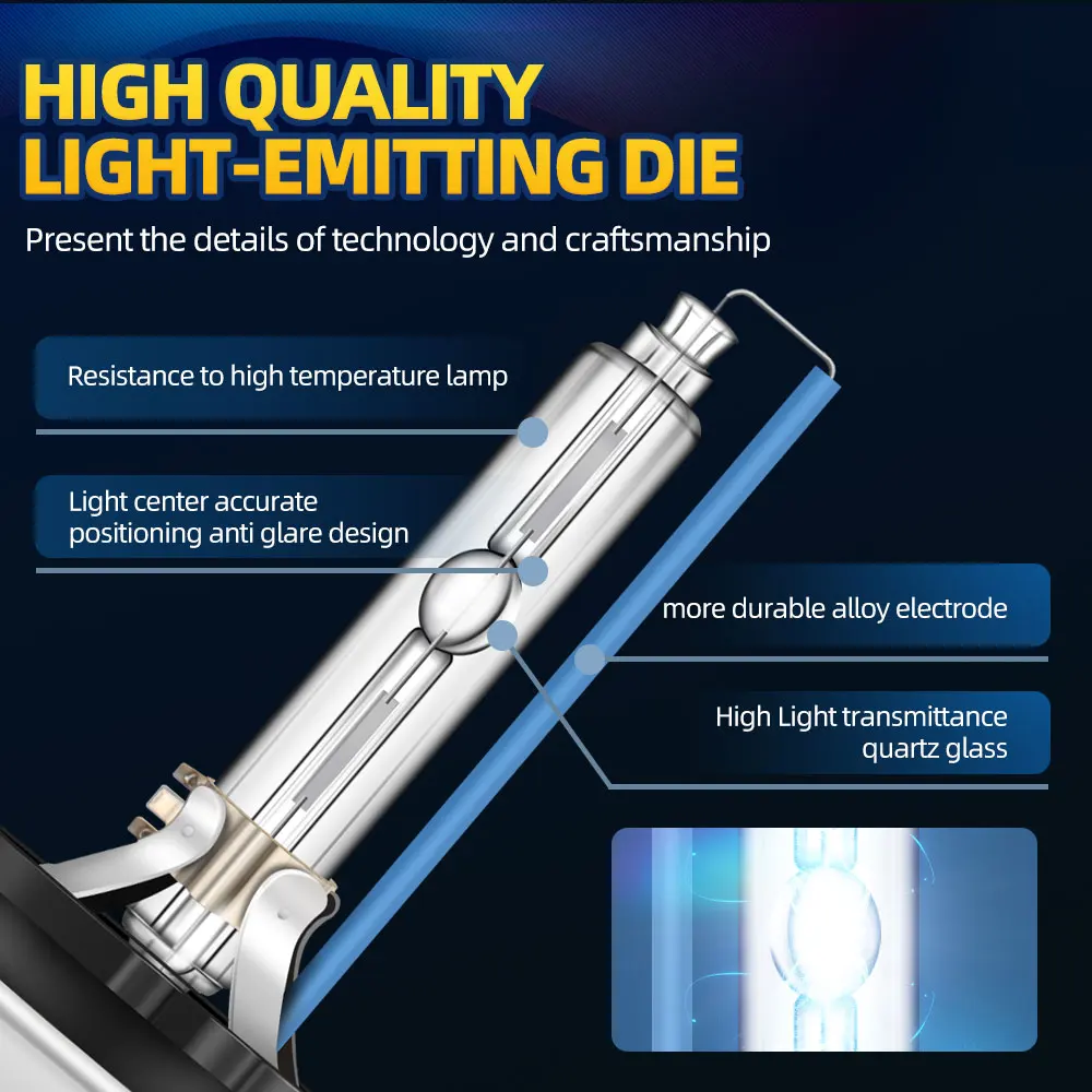 CROSSFOX 제논 D1S HID 3000K 4300K 5000K 6000K 8000K 10000K 12000K HID 램프 전구, 자동차 헤드라이트, 12V 35W, 1 쌍