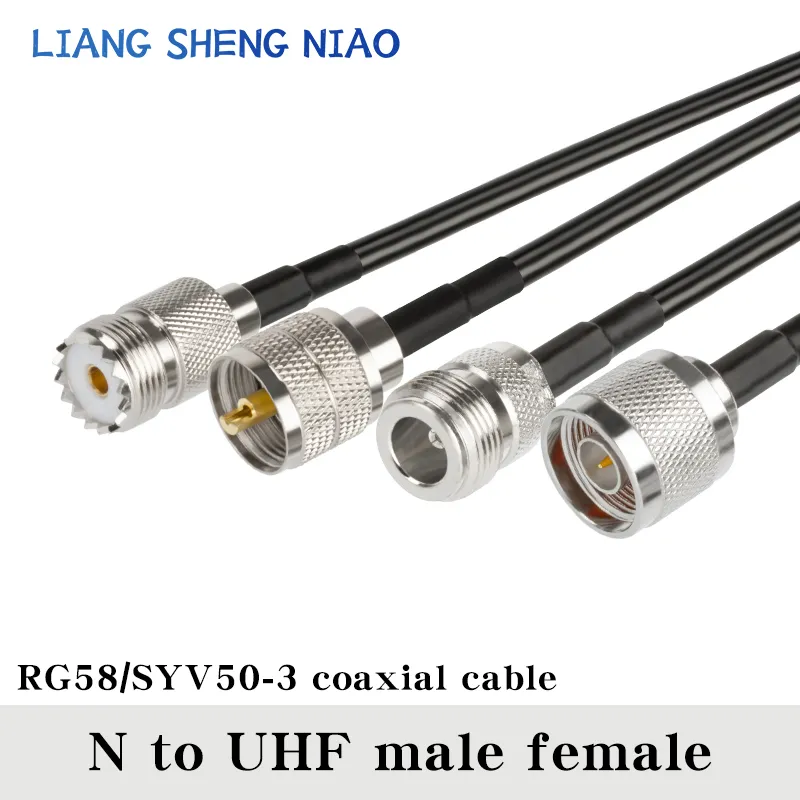 RG58 동축 케이블, UHF PL259 수-N 수-암 커넥터, 피그테일 동축 케이블, UHF-N-UHF 수 케이블 라인, 0.3m-30m title=RG58 동축 케이블, UHF PL259 수-N 수-암 커넥터, 피그테일 동축 케이블, UHF-N-UHF 수 케이블 라인, 0.3m-30m 