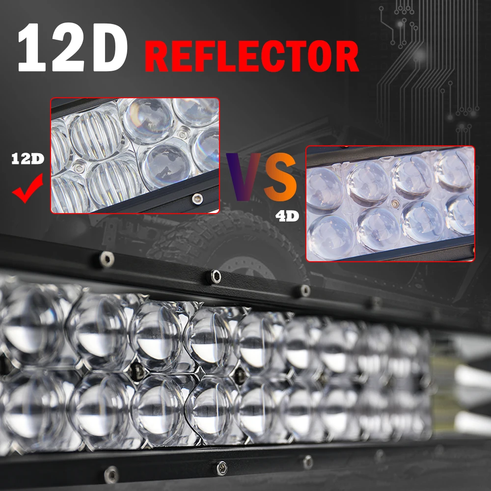 CO LIGHT 곡선 LED 라이트 바 콤보 420W 620W 820W 1020W 이중 행 운전 오프로드 자동차 트럭 4x4 SUV ATV 12V 24V 22 32 42 52 인치