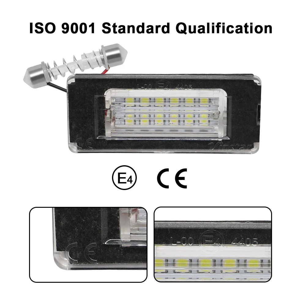 미니 쿠퍼 R56, R57, R58, R59, R50, R52, R53 용 LED 번호판 조명, 흰색 자동차 번호 램프 오류 없음, OEM #:51132756227, 2 개