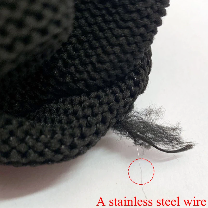 블랙 스틸 와이어 금속 메쉬 장갑, 안전 절단 방지 내마모성, 주방 정육점 작업 장갑, 정원 자기 방어, 1 쌍