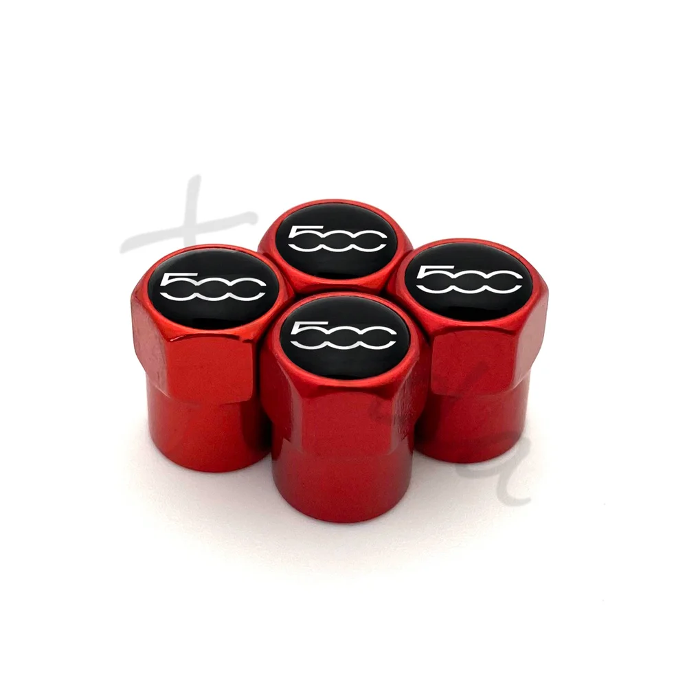 알루미늄 합금 자동차 휠 타이어 밸브 캡 에어 타이어 스템 커버 케이스 플러그, 피아트 500 2007-2015 스타일링 액세서리, 4 개