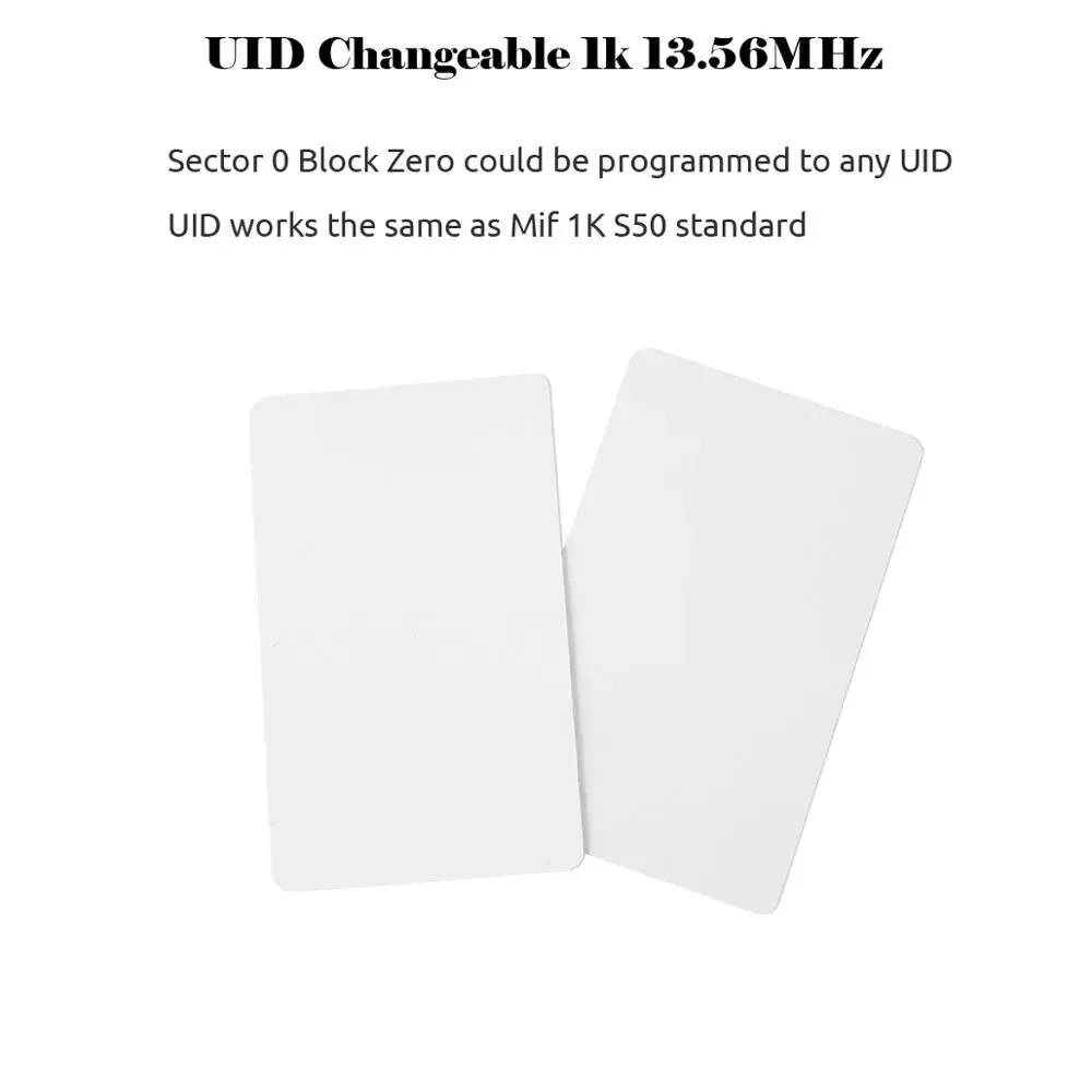 UID 카드 13.56MHz 블록 0 섹터 쓰기 가능 IC 카드 클론, 변경 가능한 스마트 Keyfobs 키 태그, 1K S50 RFID 액세스 제어, 5 개 title=UID 카드 13.56MHz 블록 0 섹터 쓰기 가능 IC 카드 클론, 변경 가능한 스마트 Keyfobs 키 태그, 1K S50 RFID 액세스 제어, 5 개 