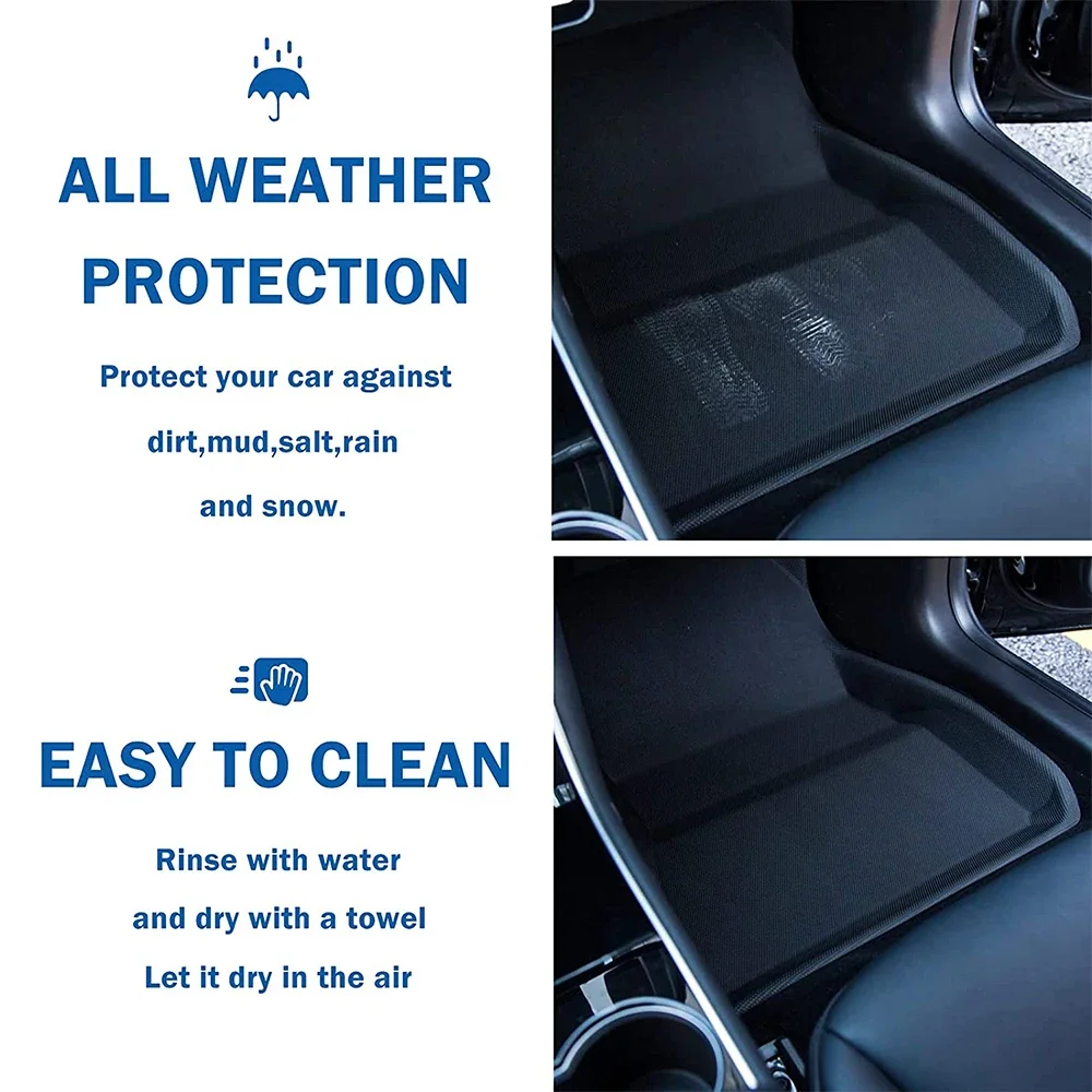테슬라 모델 Y 2023 2024 모델 3 용 바닥 매트, 하이랜드 왼쪽 오른쪽 운전, 전천후 방수 트렁크, 화물 라이너 액세서리