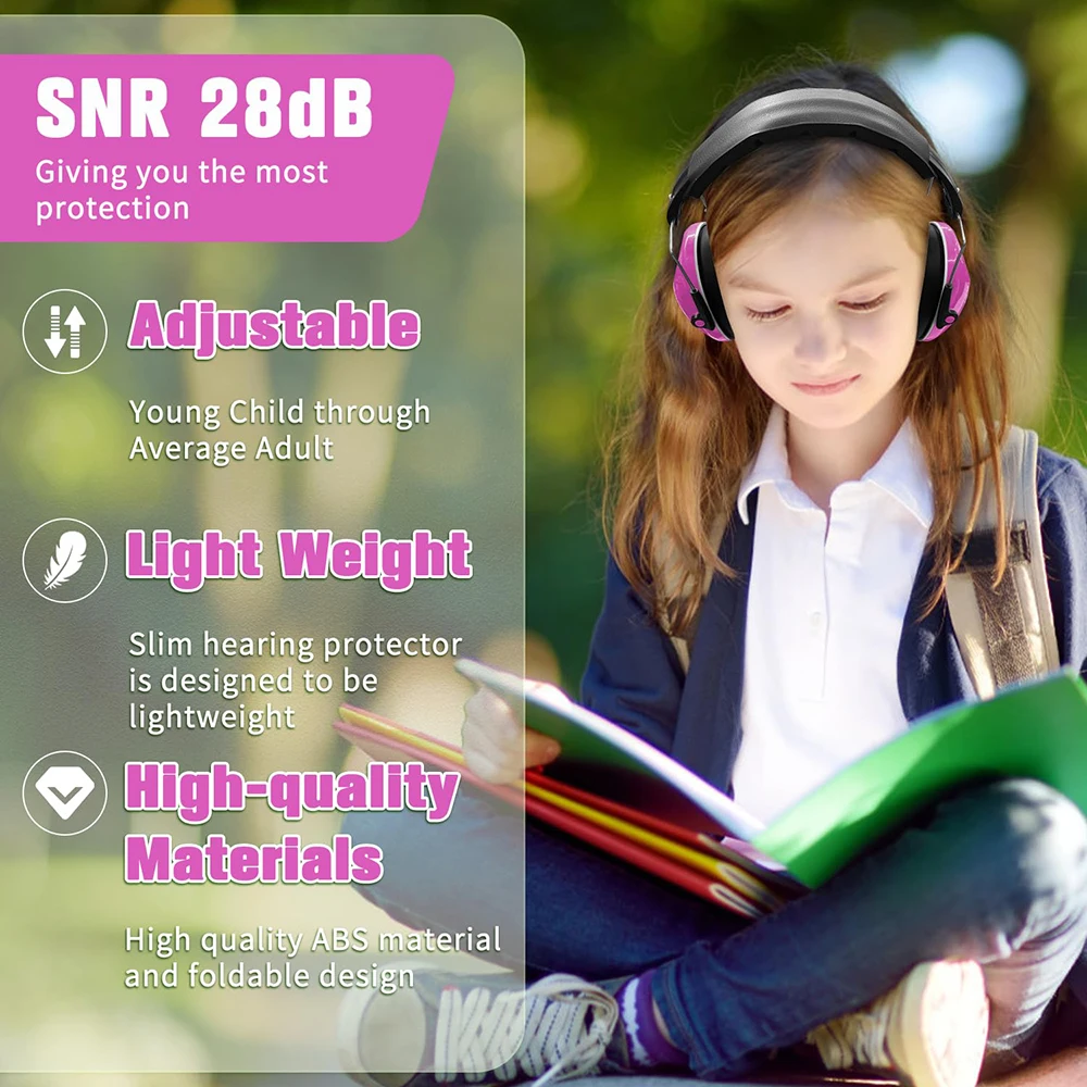 ZOHAN 어린이 귀 보호 안전 소음 감소 조절식 귀마개, 자폐증 청력 감각 문제 NRR 25dB