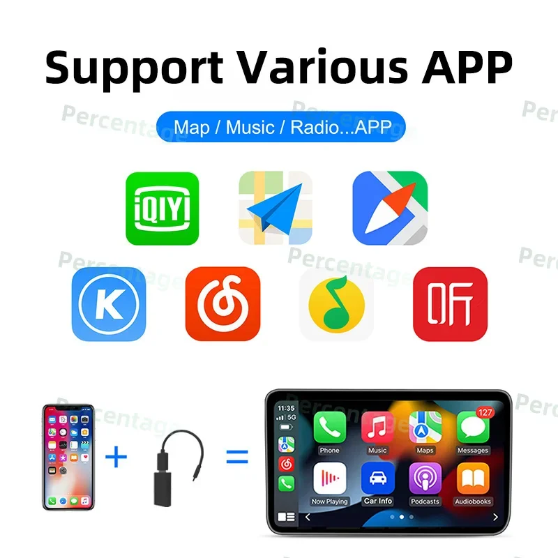 차량용 미니 AI 박스 애플 카플레이 무선 어댑터, OEM 유선 카플레이 to 무선 카플레이, USB 동글 플러그 앤 플레이 플레이아이박스