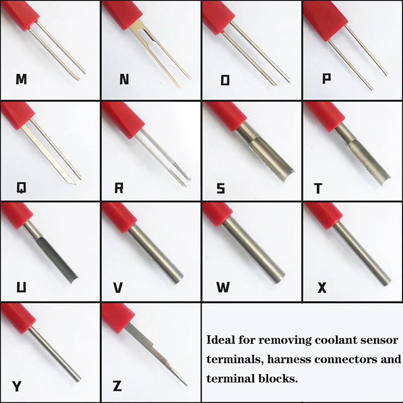 범용 자동차 터미널 제거 도구 세트, 키트 해제, 자동차 와이어 하네스, 전기 커넥터 핀 추출기, 26 개