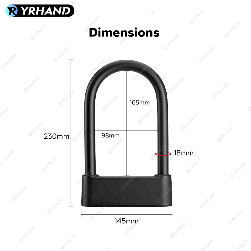 스마트 전자 자물쇠 방수 조합 U자형 오토바이 자전거 자물쇠, 지문 자물쇠, TTlock 앱 안전
