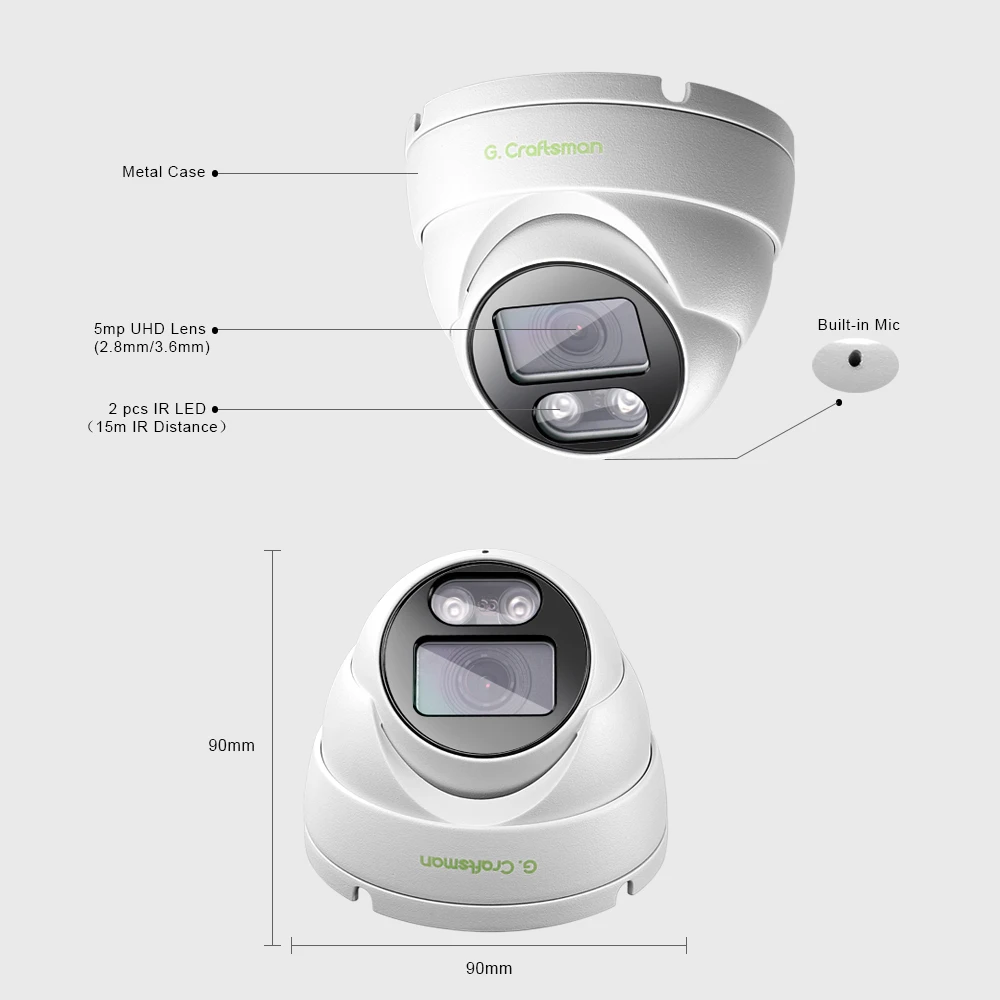 XMeye POE IP 카메라 시스템 키트, 돔 2.8mm 얼굴 감지, AI 보안 CCTV 비디오 감시 시스템, NVR, 6MP