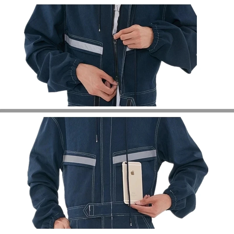 반사 데님 작업복, 난연성 용접 의류, 점프수트 작업복, 작업복, 자동 수리공 기계, 전기 용접기