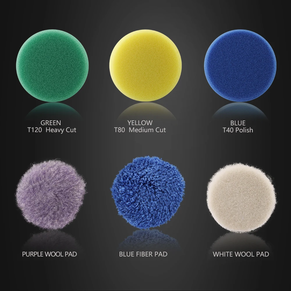 SPTA 미니 1.5 인치 (40mm) / 2 인치 (50mm) 스폰지 연마 버핑 패드 키트 12V 무선 연마 기계 청소 도구