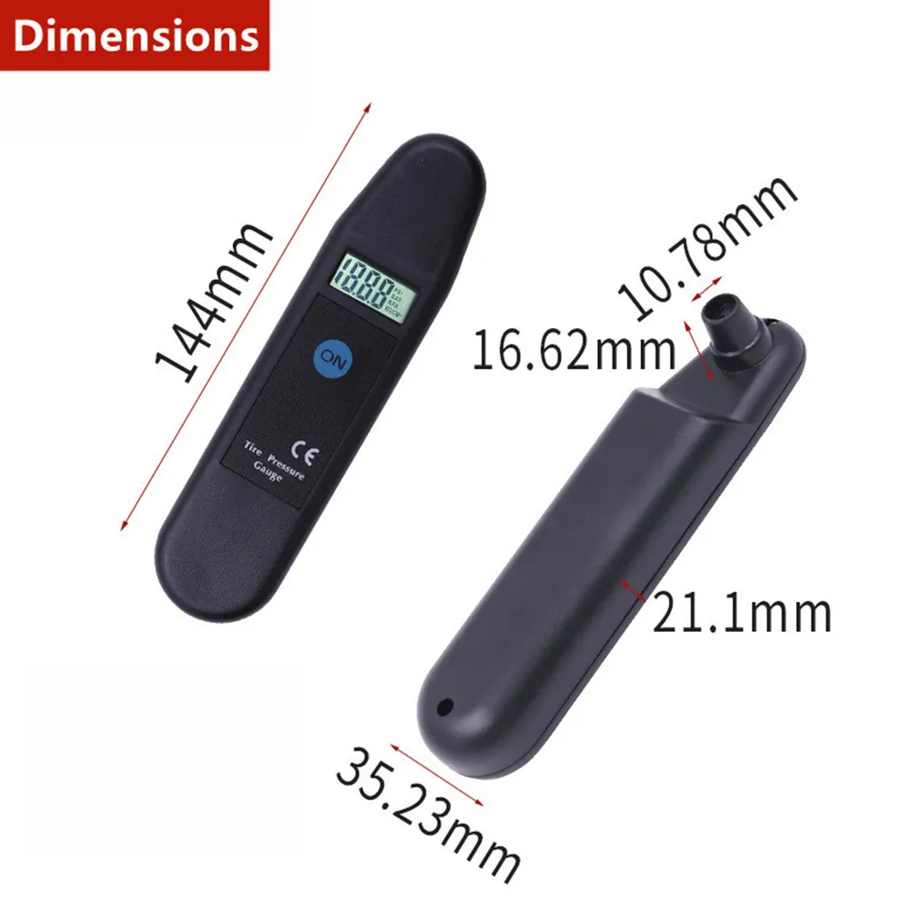 TG101 디지털 자동차 타이어 공기압 게이지 미터, LCD 디스플레이 압력계, 기압계 테스터, PSI, KPA, BAR, KG, CM2 감지기