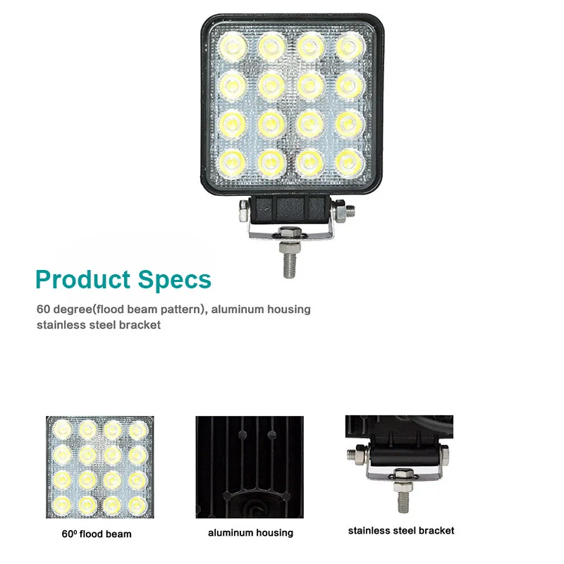 ZK30 DS 4x4 LED 스팟/플러드 작업등, 9-30V, 자동차 48W 6000LM 64W 8000LM 오프로드 Led 라이트 바 차량 SUV 자동차 12V 24V 6000K