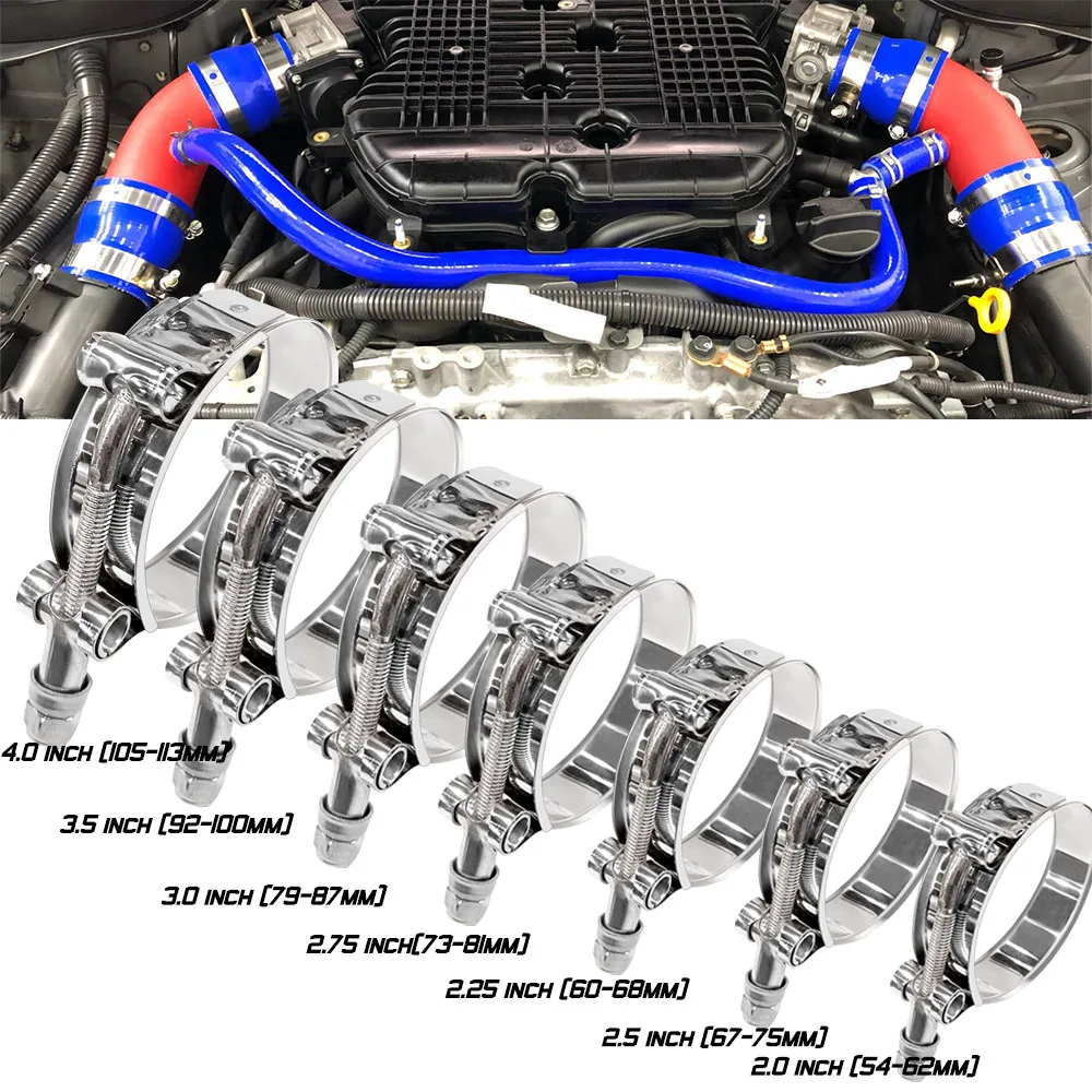 T 볼트 배기 클램프 흡기 터보 배기 인터쿨러 실리콘 커플러 스틸 호스 클램프, 2/2.25, 2.5, 2.75, 3.0, 3.25, 3.5, 4.0 인치 title=T 볼트 배기 클램프 흡기 터보 배기 인터쿨러 실리콘 커플러 스틸 호스 클램프, 2/2.25, 2.5, 2.75, 3.0, 3.25, 3.5, 4.0 인치 