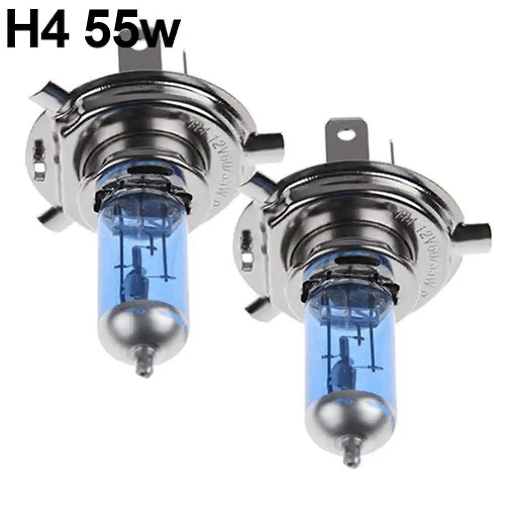 크세논 가스 할로겐 헤드라이트 백색 램프, H1, H4, H7, 55W, 100W, 12V, 5000K 전구, 2 개