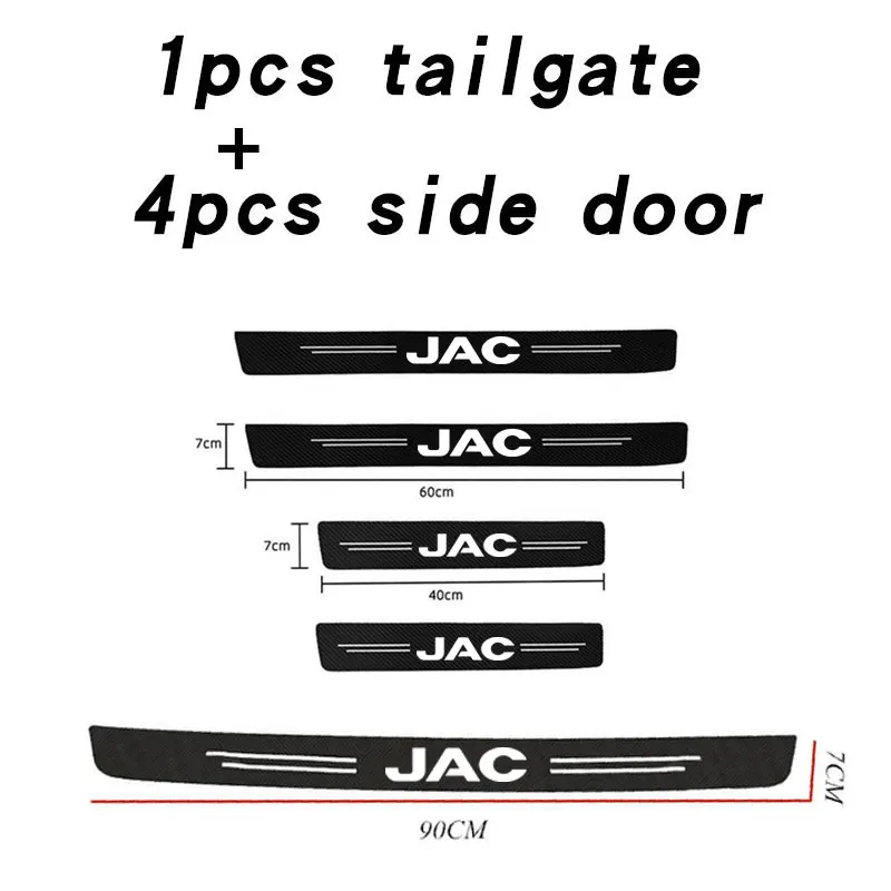 탄소 섬유 자동차 트렁크 범퍼 보호 스티커, JAC Refine J3 J4 J7 JS2 JS3 JS4 KR1 S2 3 4 5 7 Vapour T8 자동차 액세서리